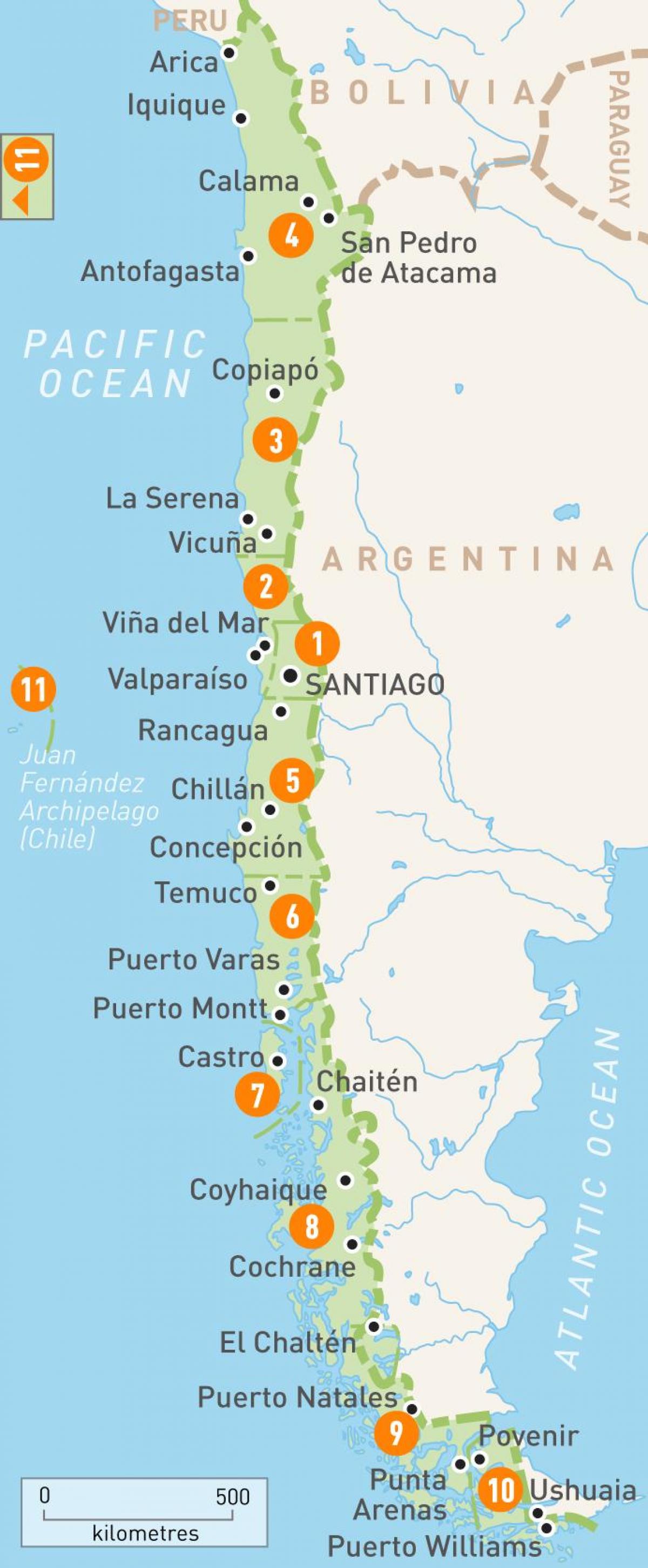 チリ地域の地図 チリ州の地図 南米 ア