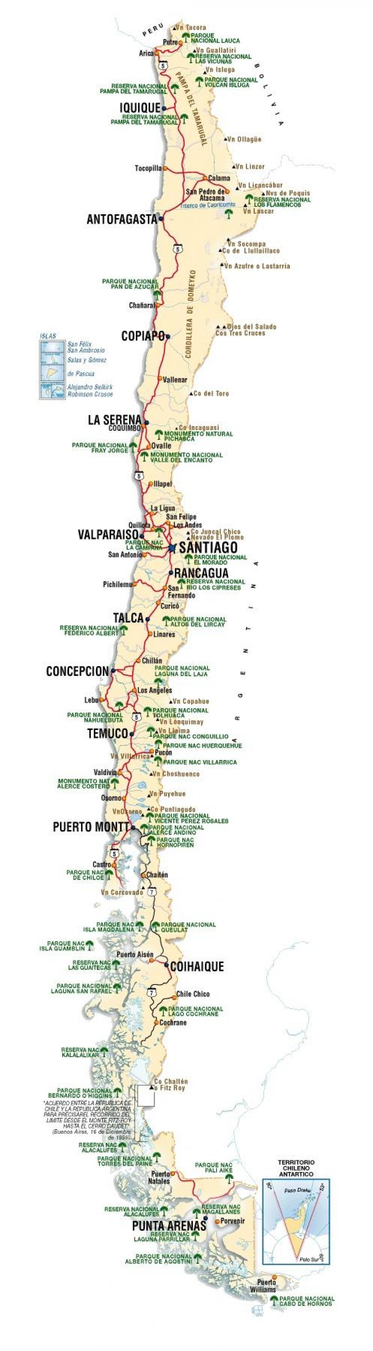 チリ観光マップ チリの名所を地図 南米 ア