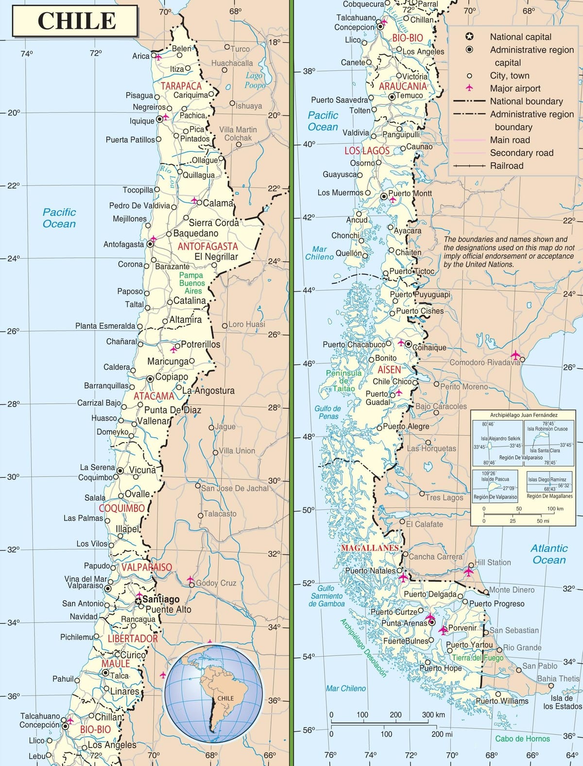 地図de Chile
