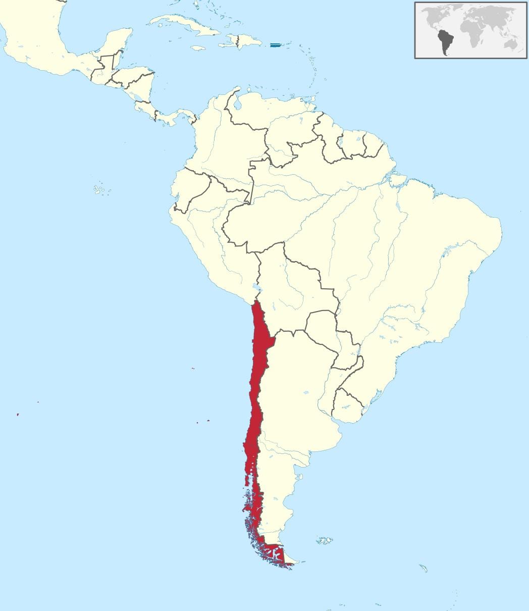 チリ南米地図
