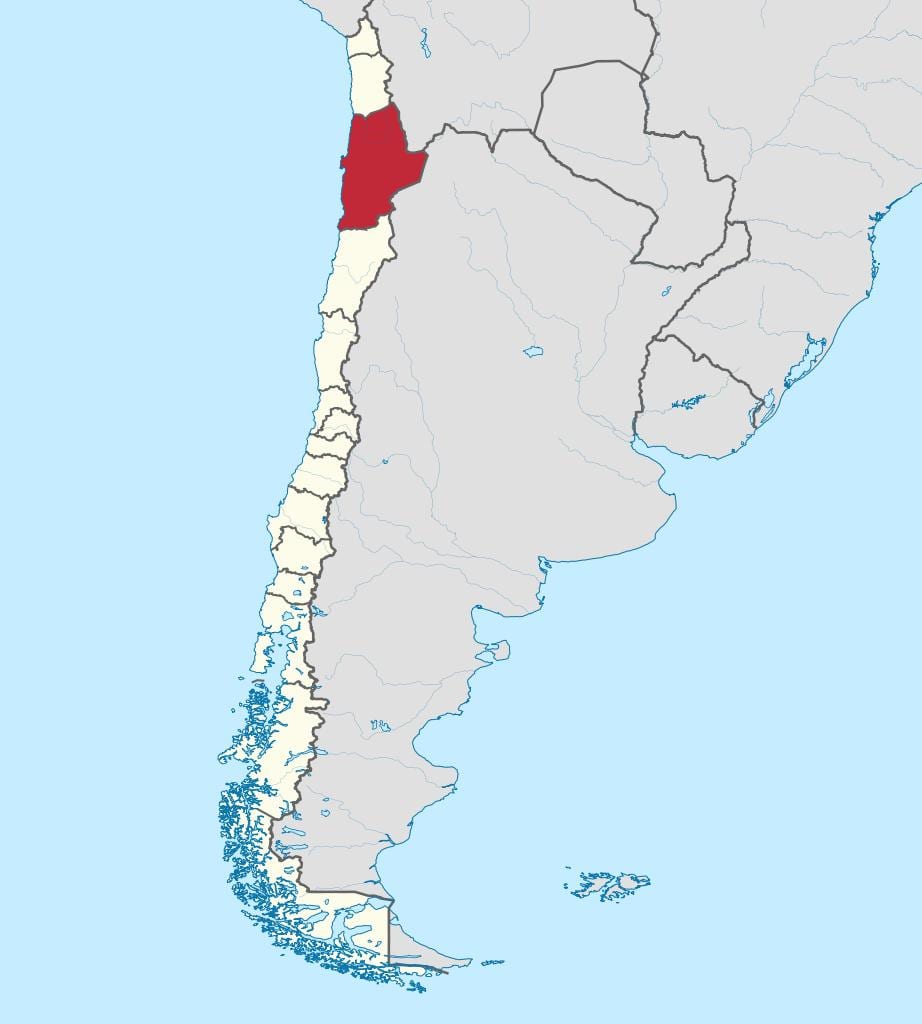 地図antofagastaチリ