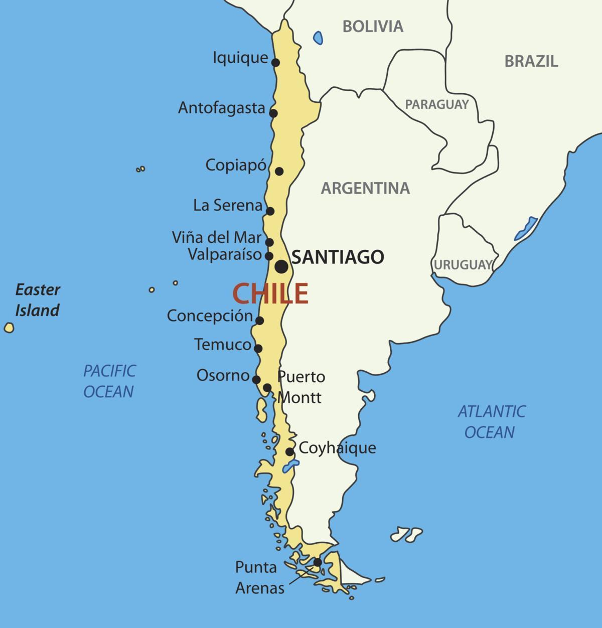 地図のチリ国