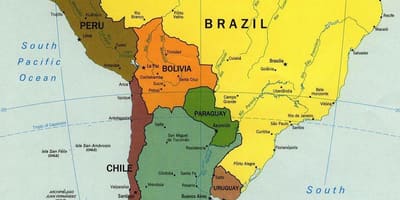 チリ国は世界地図
