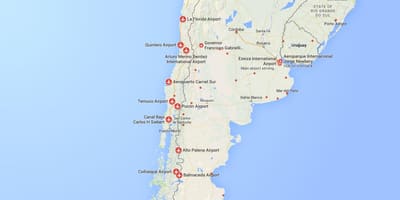 地図の空港でのチリ