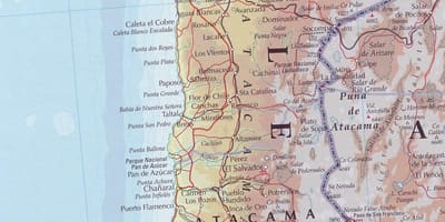 地図のチリの道 