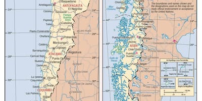 地図のチリと都市