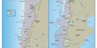 地図のチリ旅行