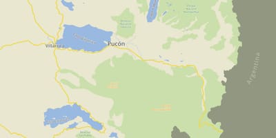 地図puconチリ